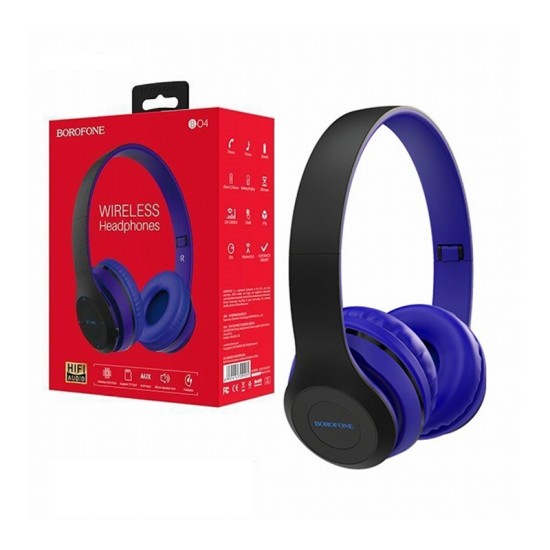 HEADPHONE BOROFONE BO4 WITH TF CARD FUNCTION, AUX PLAY MODE BLUE HEADPHONE BOROFONE BO4 WITH TF CARD FUNCTION, AUX PLAY MODE BLUE